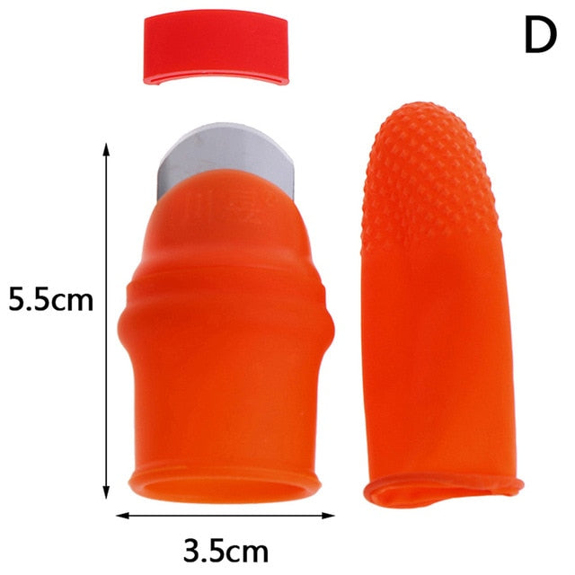 Silicone Thumb Knife Finger Protector Vegetable Harvesting Knife Plant Blade Scissors Cutting Rings Garden Gloves