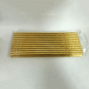 25Pcs Metallic Gold Stripe Paper Straws Coated Gold Foil Disposable Paper Straws Various Types Gold Foil Degradable Paper Straws