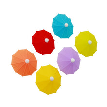Load image into Gallery viewer, 6pcs Silicone Party Umbrella Wine Glass Marker Charms Drinking Buddy Cup Identification Cup Identifier Cup Label Tag Sign Mark
