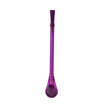 Load image into Gallery viewer, Stainless Steel Drinking Straw Filter Handmade Yerba Mate Tea Bombilla Reusable Sucker Spoon Filter Bar Drinks Kit
